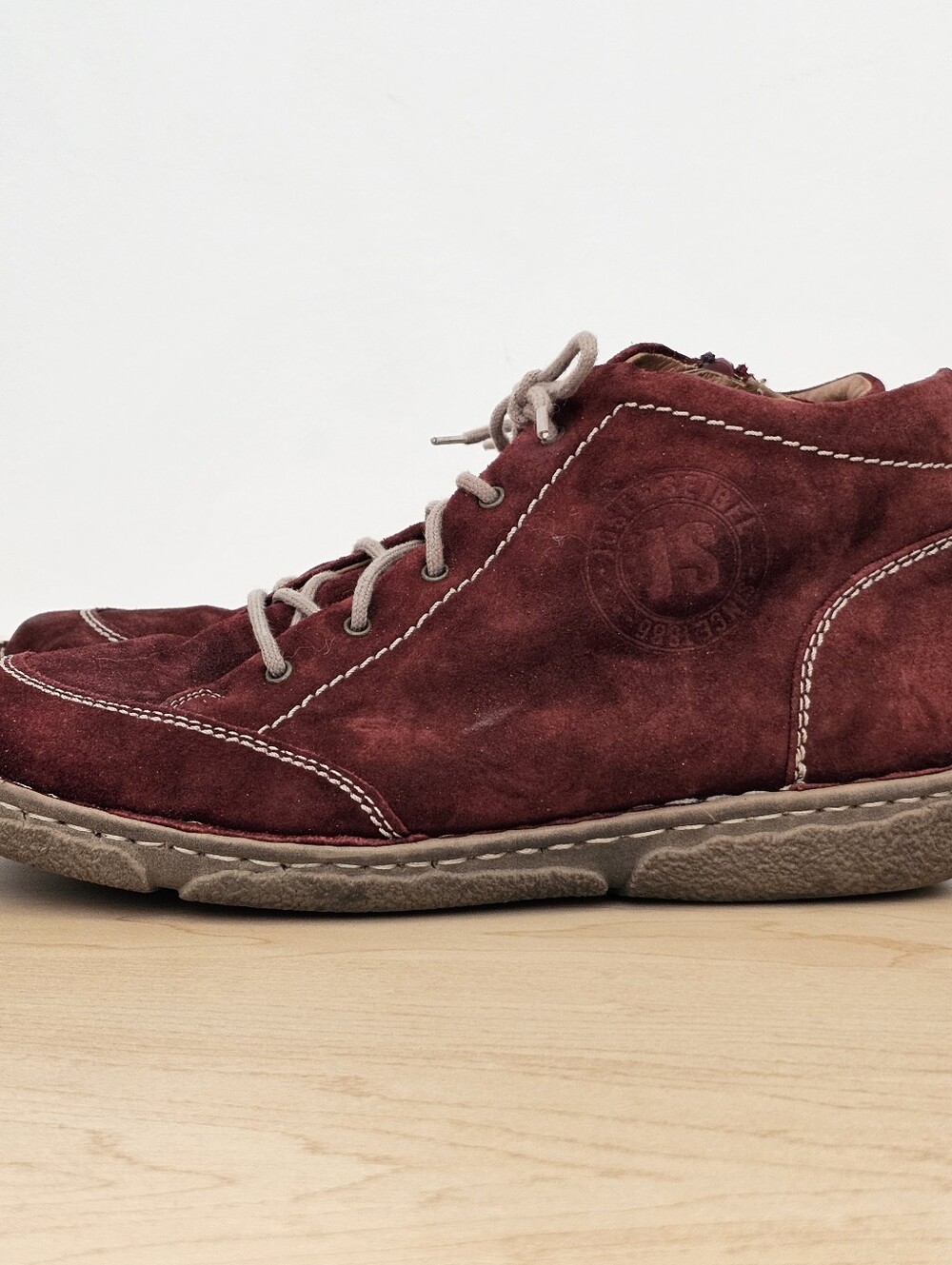 Josef Siebel Burgundy Leather Suede Ankle Boot Size EU 40/US 9 - Picture 2 of 10
